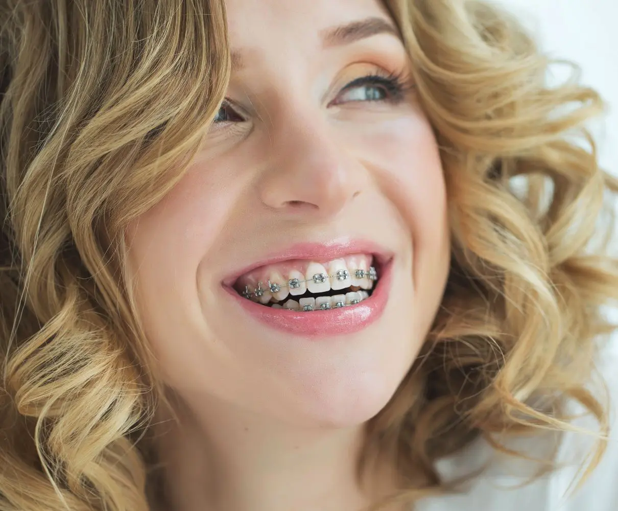 Teen with metal braces